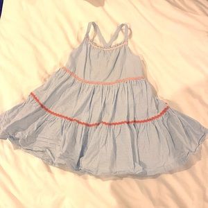 Sold!!!blue with pink applique tiered dress 3T, Isaac mizrahi